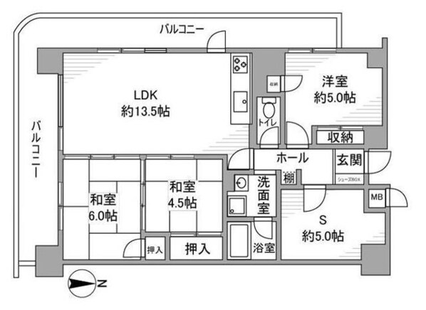 英賀保駅 徒歩4分 4階の物件間取画像